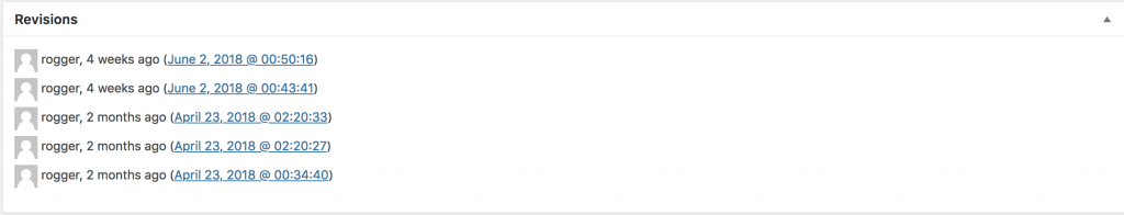 wordpress post revisions