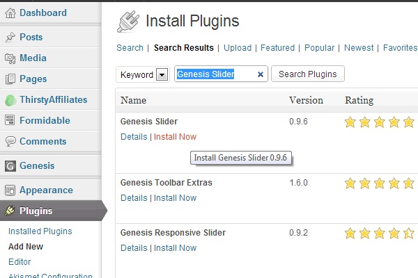 Genesis Slider plugin